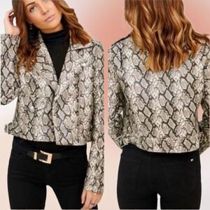 Blank NYC‎ Break Away Snakeskin Moto Jacket Size Med NWT